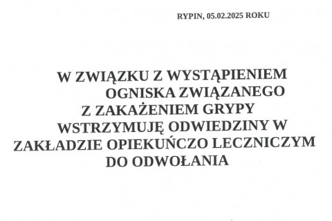 Zakaz odwiedzin w Zakładzie Opiekuńczo Leczniczym